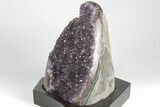Tall Amethyst Cluster With Wood Base - Uruguay #199793-2